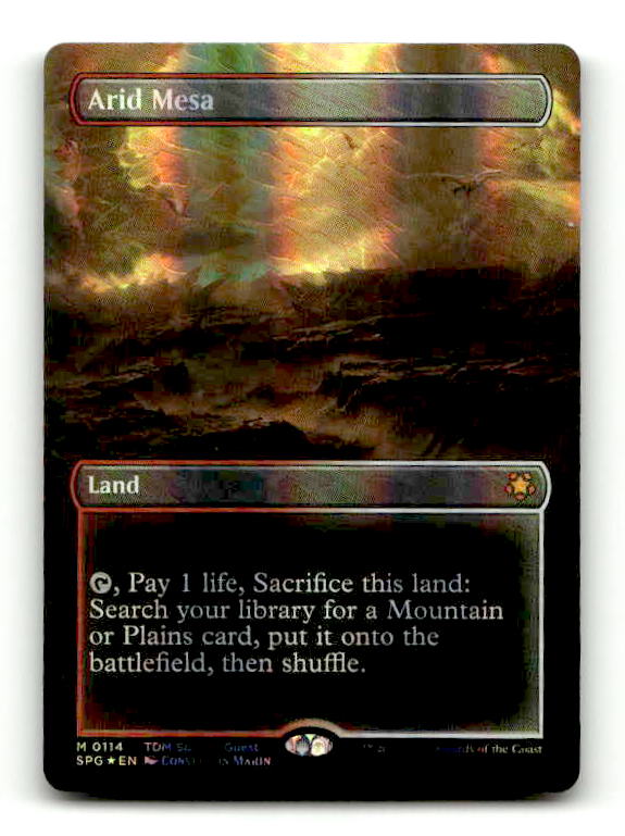 Arid Mesa (Dragonscale Foil) (SPG-114) [Special Guests] (Borderless) Foil (TGS00408) (Scan) High End MTG Single Wizards of the Coast