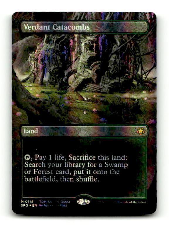 Verdant Catacombs (Dragonscale Foil) (SPG-118) [Special Guests] (Borderless) Foil (TGS00409) (Scan) High End MTG Single Wizards of the Coast