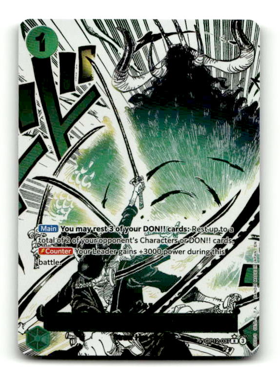 Demon Aura Nine Sword Style Asura Blades Drawn Dead Man's Game (Alternate Art) (OP12-037) [Legacy of the Master] Foil (TGS00416) (Scan) One Piece Single - High End and Graded Bandai