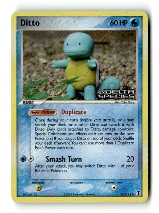 Ditto - 040/113 (Squirtle) (40/113) - [EX: Delta Species] Reverse Holofoil (TGS00448) (Scan) High End Pokemon Pokémon