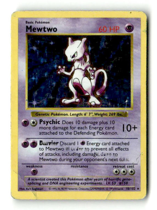 Mewtwo (10) - [Vintage: Base Set Shadowless] Unlimited Holofoil (TGS00477) (Scan) High End Pokemon Pokémon