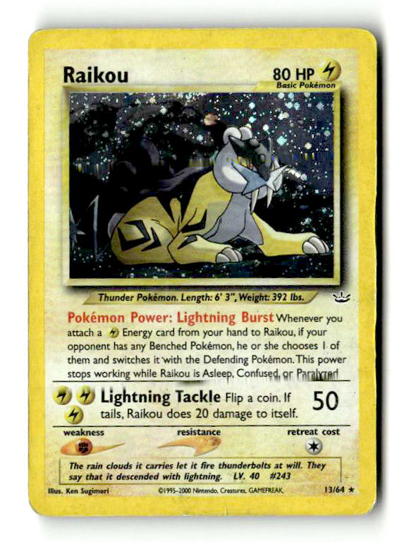 Raikou (13/64) - [Vintage: Neo Revelation] Unlimited Holofoil (TGS00478) (Scan) High End Pokemon Pokémon