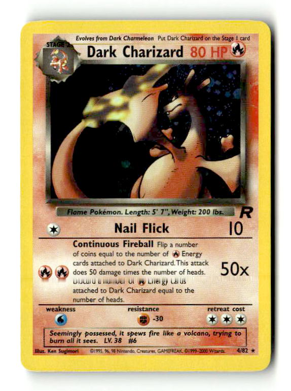 Dark Charizard (4/82) - [Vintage: Team Rocket] Unlimited Holofoil (TGS00480) (Scan) High End Pokemon Pokémon