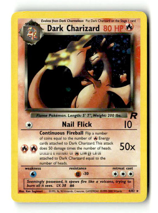Dark Charizard (4/82) - [Vintage: Team Rocket] Unlimited Holofoil (TGS00480) (Scan) High End Pokemon Pokémon