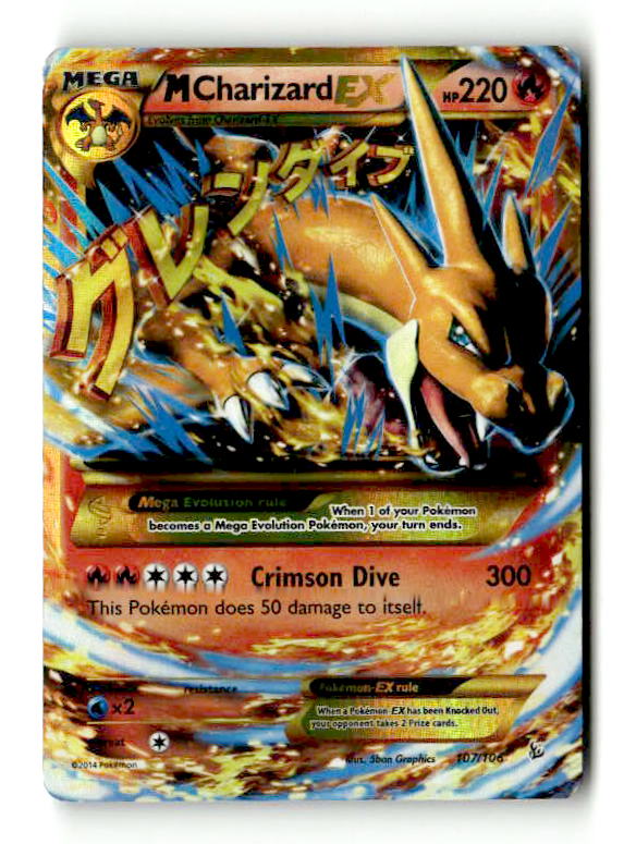 M Charizard EX (Y) (Secret) (107/106) - [XY: Flashfire] Holofoil (TGS00484) (Scan) High End Pokemon Pokémon