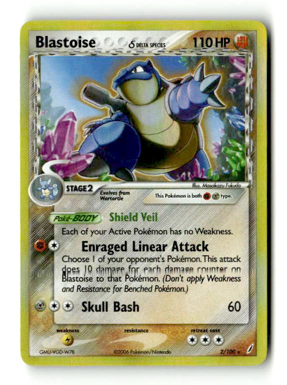 Blastoise (Delta Species) (2/100) - [EX: Crystal Guardians] Holofoil (TGS00488) (Scan) High End Pokemon Pokémon