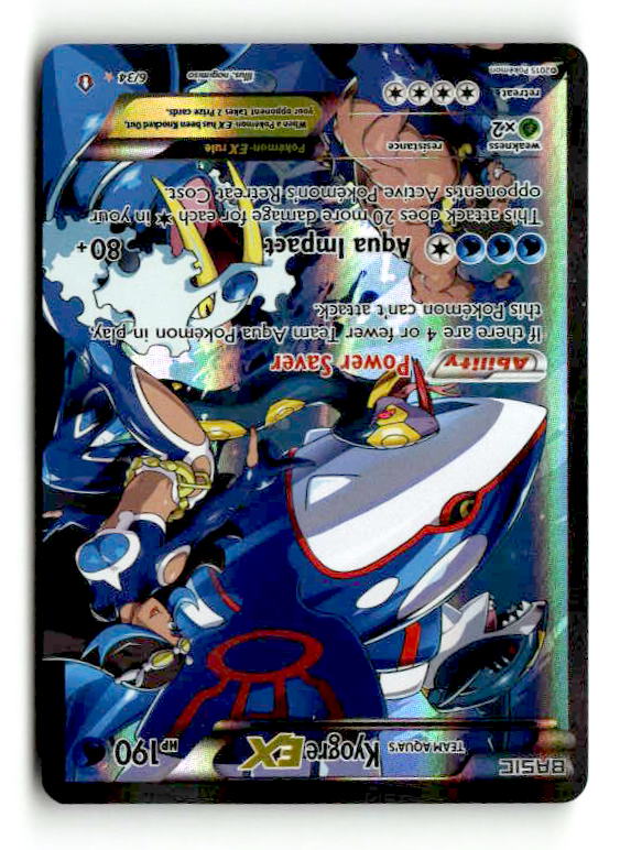 Team Aqua's Kyogre EX 6/34 Holofoil [XY: Double Crisis] (TGS00541) (Scan)