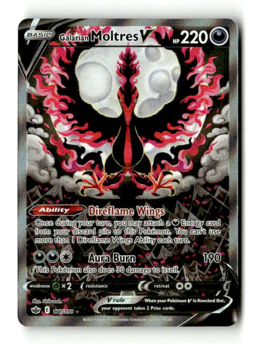 Galarian Moltres V (Alternate Full Art) 177/198 Holofoil [SWSH: Chilling Reign] (TGS00547) (Scan) High End Pokemon Pokémon