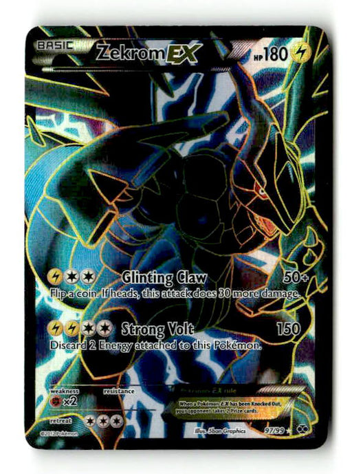 Zekrom EX (97 Full Art) 97/99 Holofoil [BW: Next Destinies] (TGS00553) (Scan) High End Pokemon Pokémon