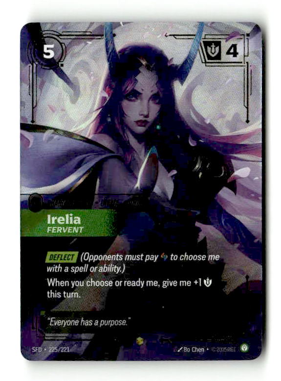 Irelia - Fervent (Overnumbered) (225/221) [Spiritforged] Foil (TGS00562) (Scan)