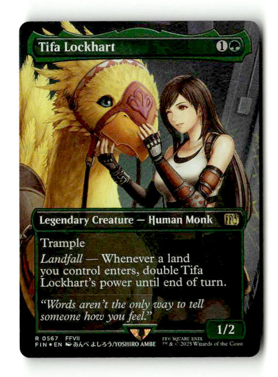 Tifa Lockhart (Borderless) (Chocobo Track Foil) (FIN-567) [FINAL FANTASY] Foil (TGS00572) (Scan)