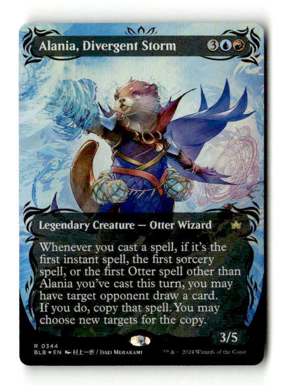 Alania, Divergent Storm (Raised Foil) (BLB-344) [Bloomburrow] (Showcase) (Borderless) Foil (TGS00573) (Scan)