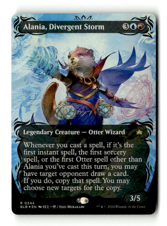 Alania, Divergent Storm (Raised Foil) (BLB-344) [Bloomburrow] (Showcase) (Borderless) Foil (TGS00574) (Scan)