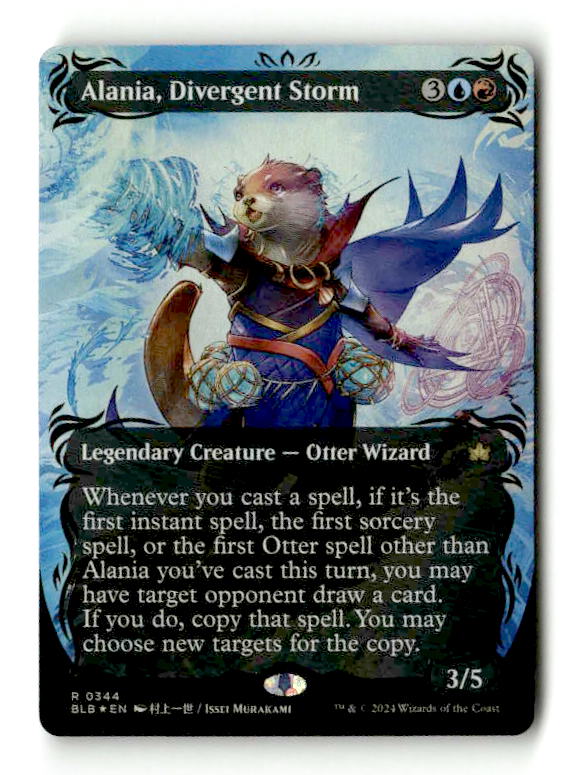 Alania, Divergent Storm (Raised Foil) (BLB-344) [Bloomburrow] (Showcase) (Borderless) Foil (TGS00575) (Scan)