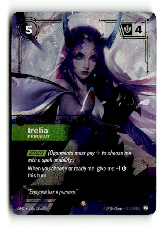 Irelia - Fervent (Overnumbered) (225/221) [Spiritforged] Foil (TGS00581) (Scan)