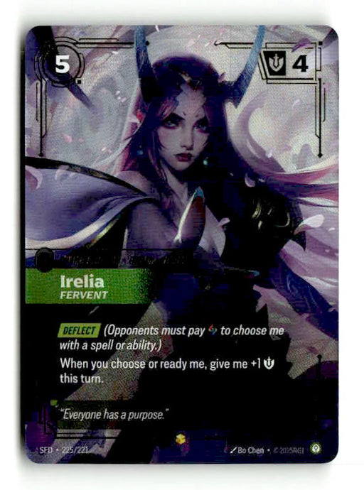 Irelia - Fervent (Overnumbered) (225/221) [Spiritforged] Foil (TGS00581) (Scan) High End Riftbound Single Riot Games