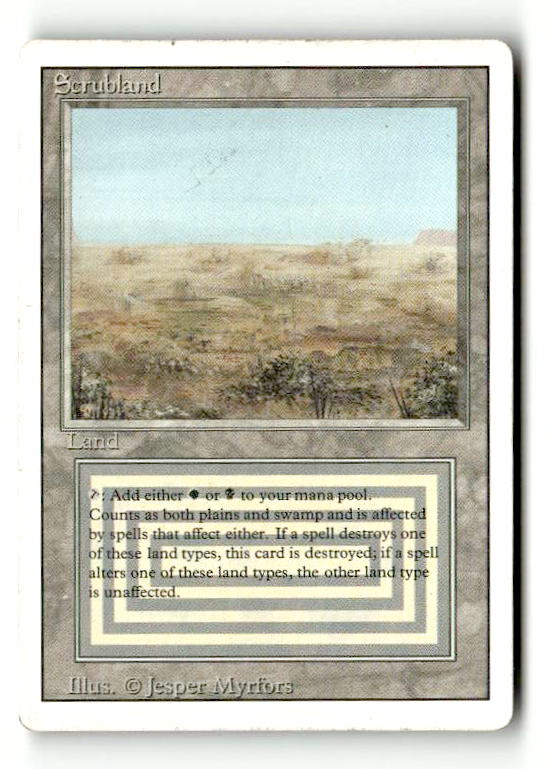 Scrubland (3ED-286) [Revised Edition] (TGS00618) (Scan) High End MTG Single Wizards of the Coast
