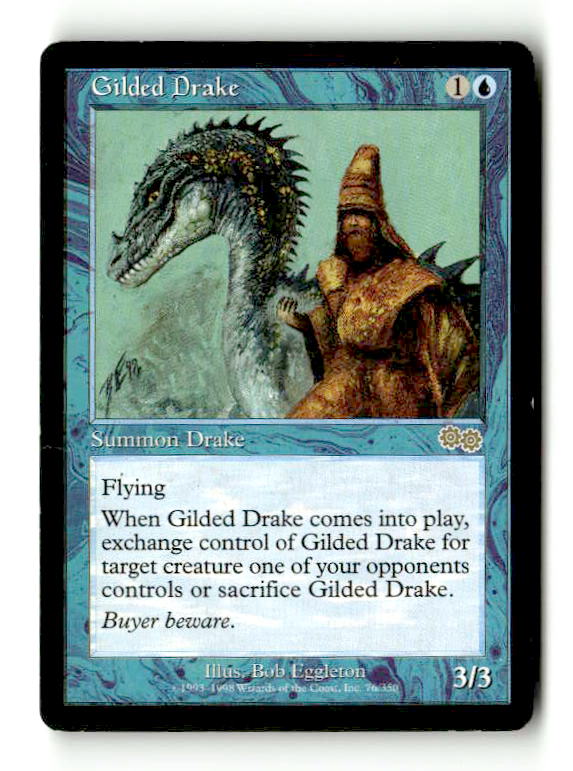 Gilded Drake (USG-076) [Urza's Saga] (TGS00631) (Scan)