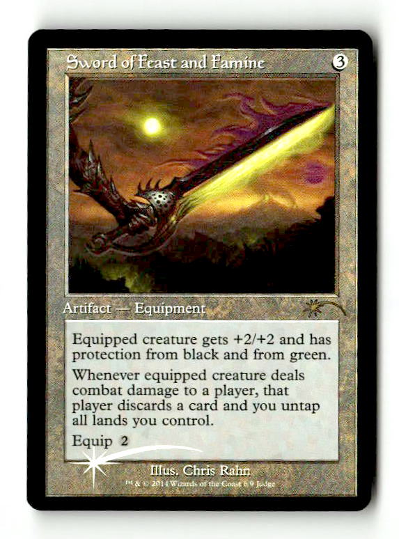 Sword of Feast and Famine (JDG-006) [Misc] Judge Gift Cards 2014 Foil (TGS00640) (Scan)