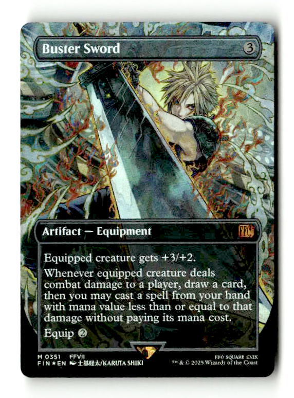Buster Sword (FIN-351) [FINAL FANTASY] (Borderless) Foil (TGS00668) (Scan)
