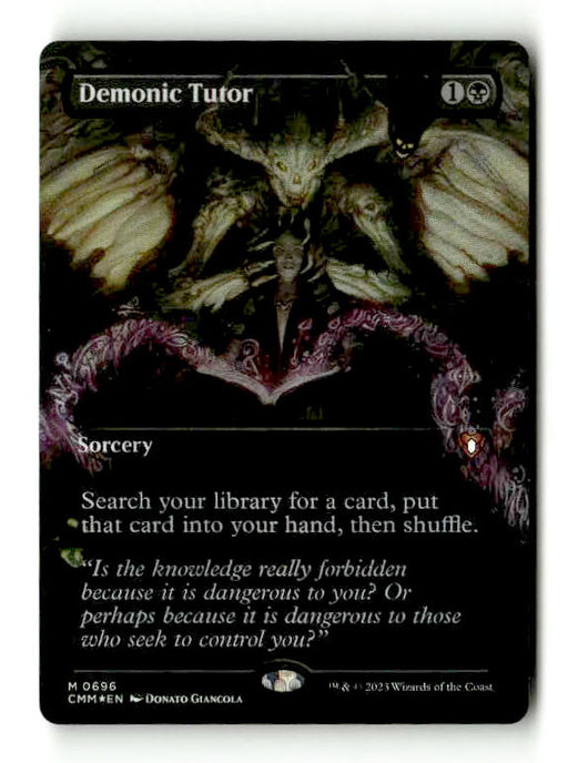 Demonic Tutor (CMM-696) [Commander Masters] (Borderless) Foil (TGS00671) (Scan) High End MTG Single Wizards of the Coast