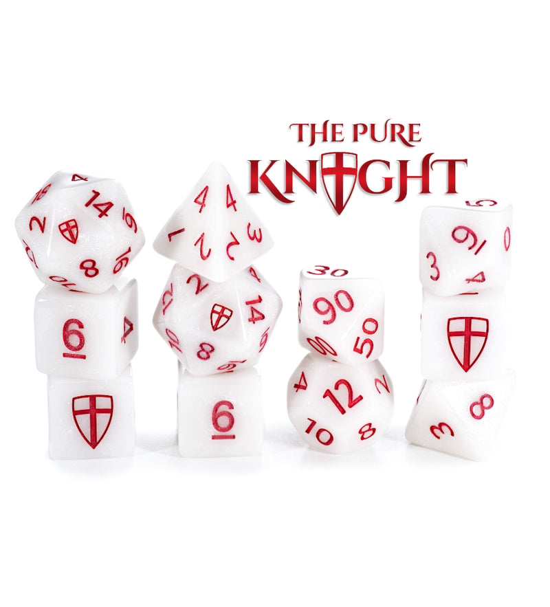 Gate Keeper Games: "The Pure Knight" Alea Simplex Dice 7-Die Set Dice & Gaming Accessories Gate Keeper Games