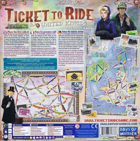 Ticket to Ride: Map Collection 5 - United Kingdom & Pennsylvania Board Games Days of Wonder