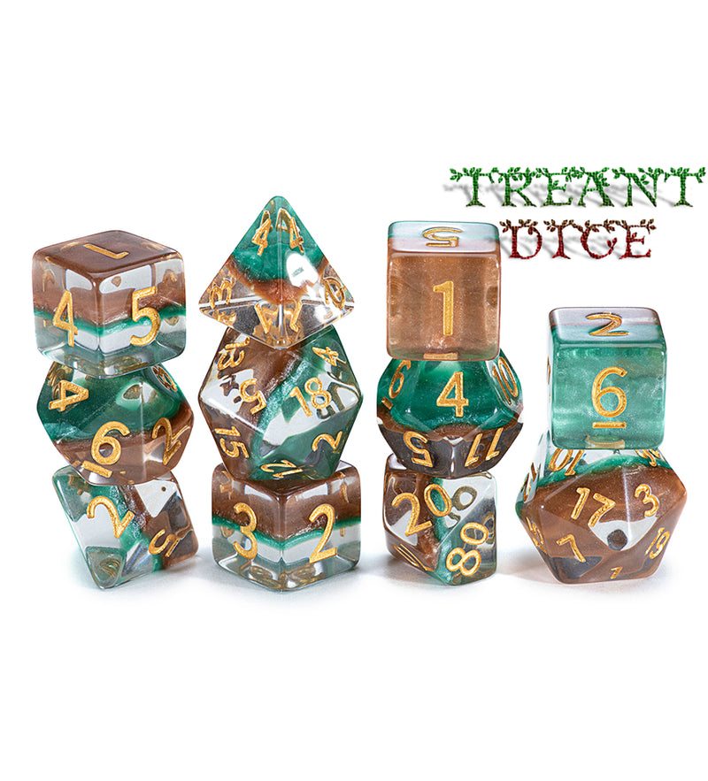 Gate Keeper Games: "Treant Dice" Eclipse Dice 7-Die Set Dice & Gaming Accessories Gate Keeper Games