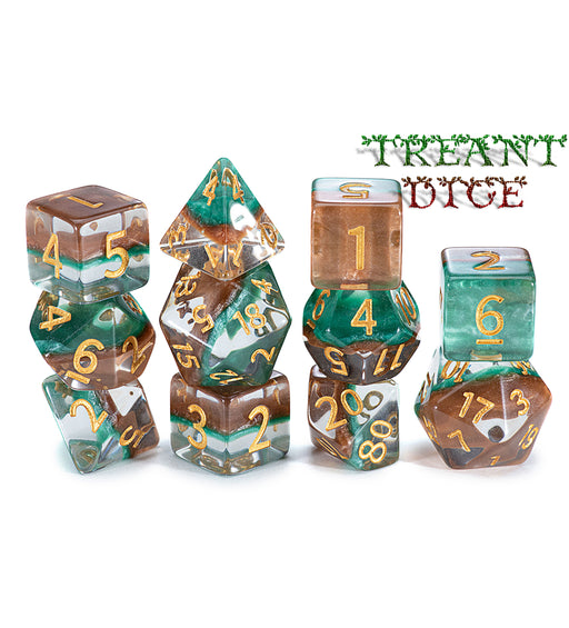 Gate Keeper Games: "Treant Dice" Eclipse Dice 7-Die Set Dice & Gaming Accessories Gate Keeper Games