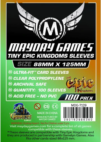 Mayday: Tiny Epic Kingdoms Sleeves 88mm X 125mm 100Ct Card Sleeves Mayday Games