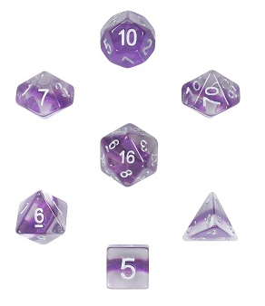 Gate Keeper Games: "Violet” Neutron Dice 7-Die Set Dice & Gaming Accessories Gate Keeper Games