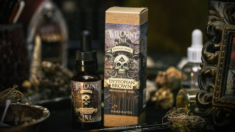 Villainy Ink: Enamel Washes - Dystopian Brown 30ml Model Paints Runeforge Distribution