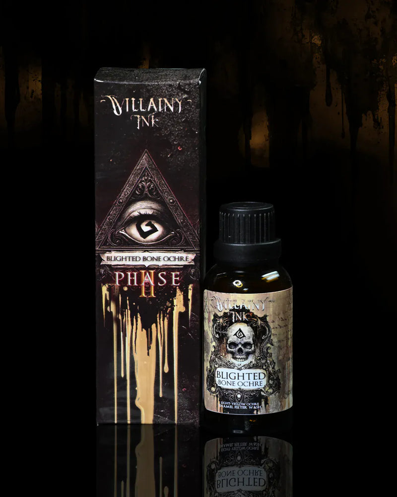 Villainy Ink: Enamel Washes - Blighted Bone Ochre 30ml Model Paints Runeforge Distribution