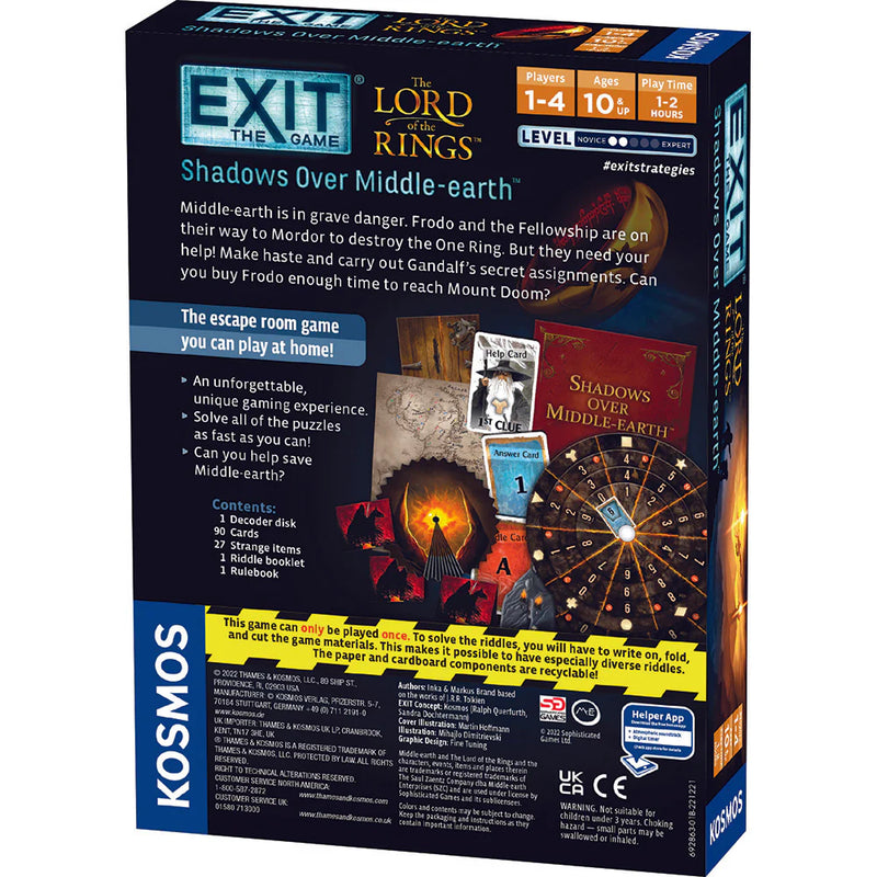 Exit: The Lord of The Rings - Shadows over Middle Earth (2022) Board Games Kosmos   