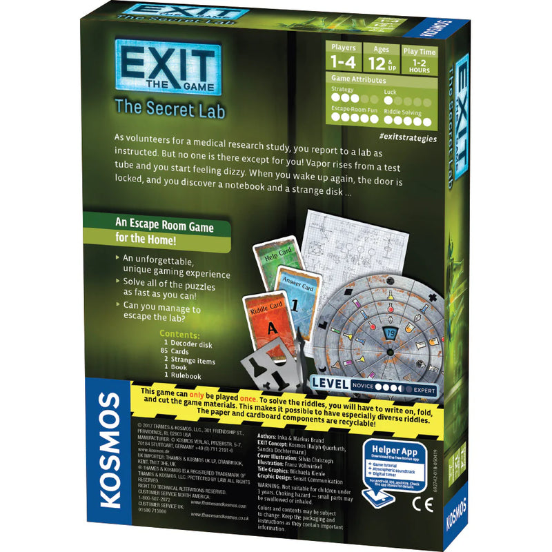 Exit: The Secret Lab (2017) Board Games Kosmos   