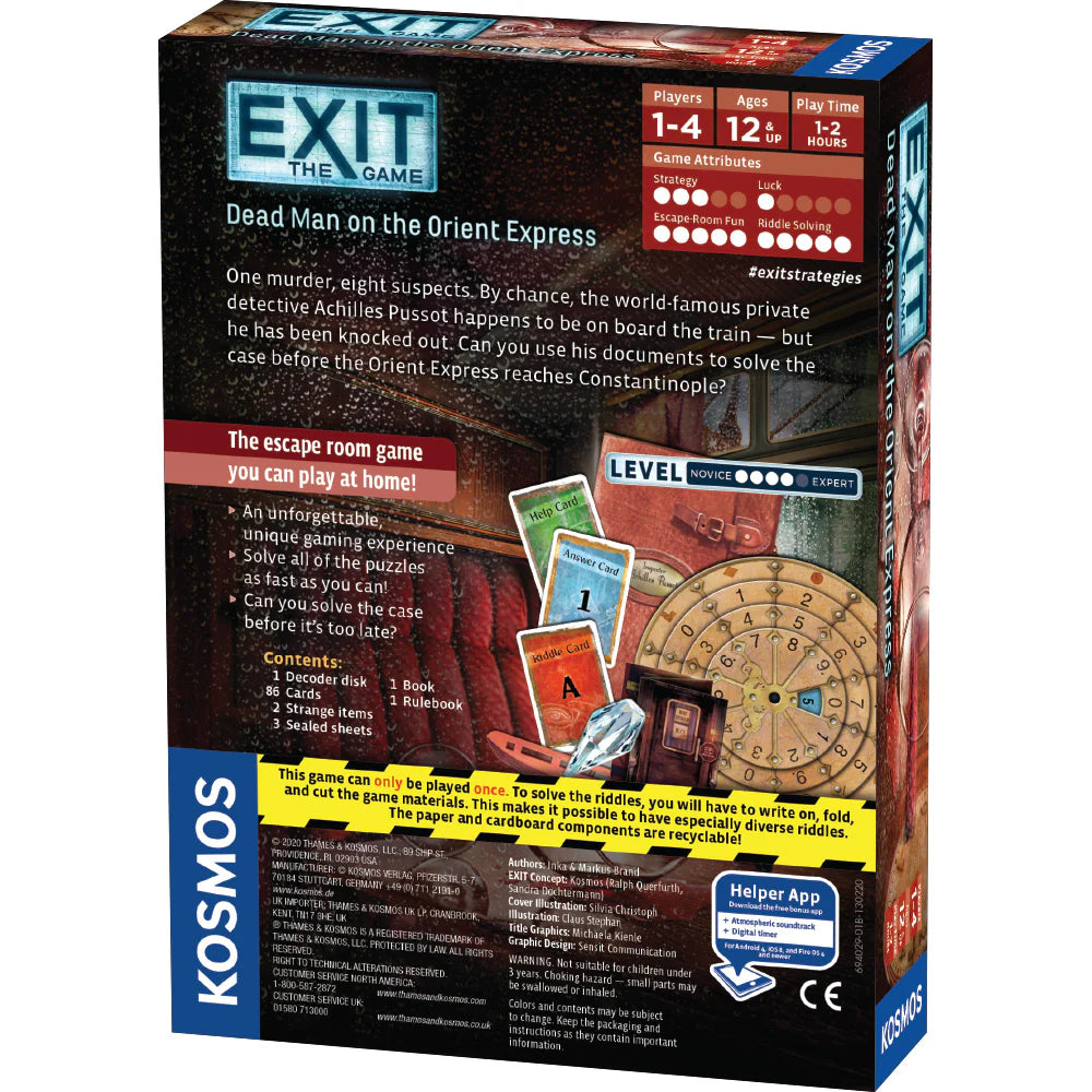 Exit: Dead Man On The Orient Express (2018) Board Games KOSMOS   