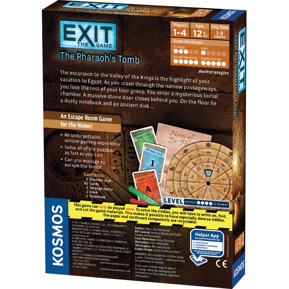 Exit: The Pharaoh's Tomb (2017) Board Games Kosmos   