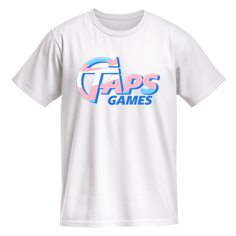 Pride Month T-Shirt - Transgender Pride Flag (WHITE) Apparel & Merchandise Taps Games