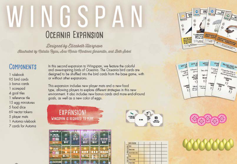Wingspan: Oceania Expansion Board Games Stonemaier Games