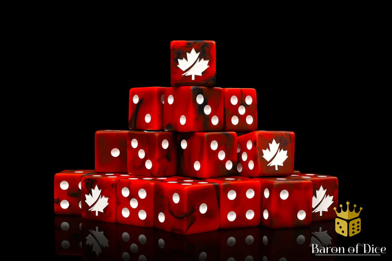 Baron of Dice: "Canada" 25x16mm Square Corner Dice Dice & Gaming Accessories Baron of Dice