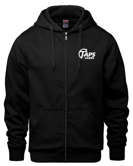 Zip-up Hoodie - Taps Logo (Black) Apparel & Merchandise Taps Games