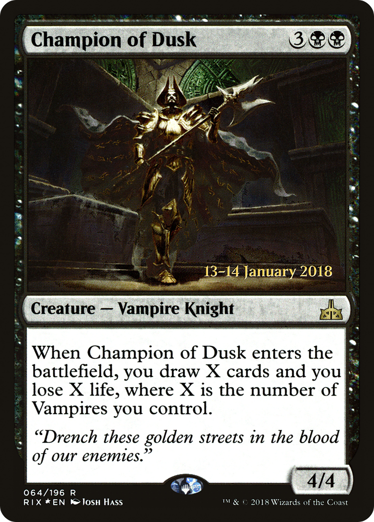 Champion of Dusk (PRE-064) [Rivals of Ixalan Promos] Foil MTG Single Wizards of the Coast