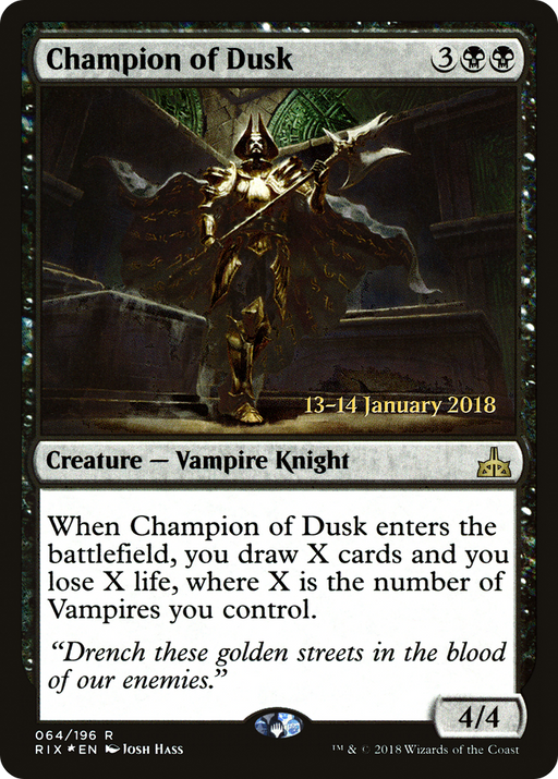 Champion of Dusk (PRE-064) [Rivals of Ixalan Promos] Foil MTG Single Wizards of the Coast