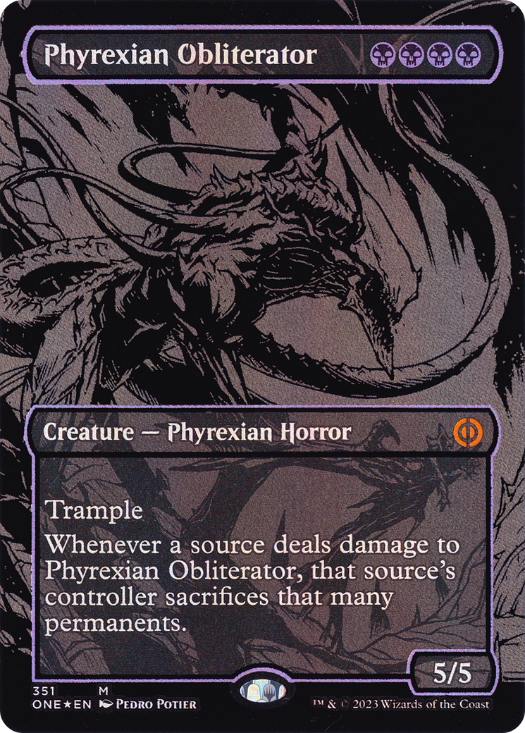 Phyrexian Obliterator (Oil Slick Raised Foil) (ONE-351) [Phyrexia: All Will Be One] (Borderless) Foil MTG Single Wizards of the Coast