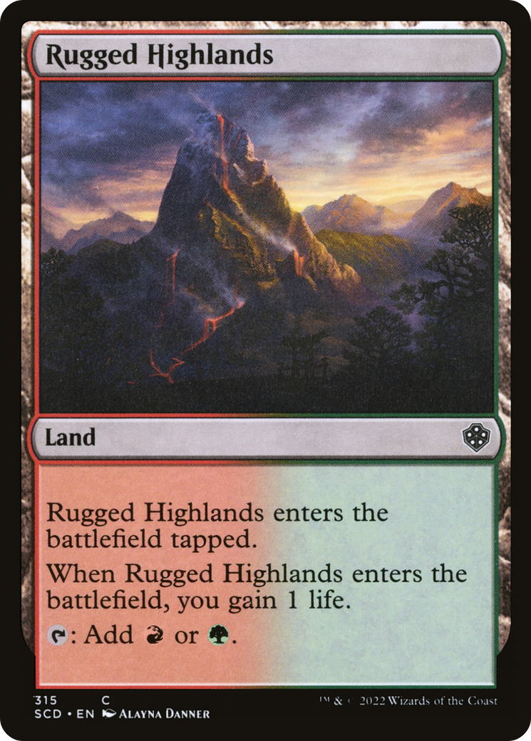 Rugged Highlands (SCD-315) [Starter Commander Decks] MTG Single Wizards of the Coast