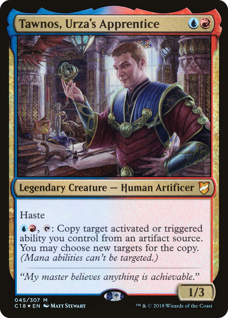Tawnos, Urza's Apprentice (C18-045) [Commander 2018] Foil MTG Single Wizards of the Coast