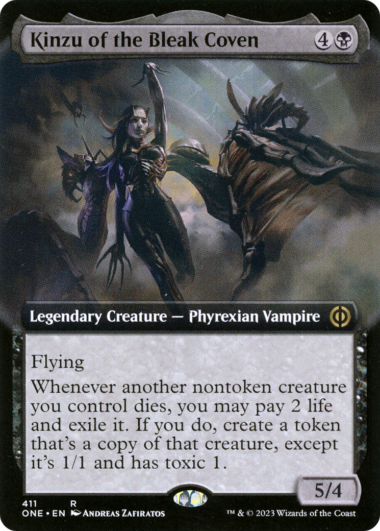 Kinzu of the Bleak Coven (ONE-411) [Phyrexia: All Will Be One] (Extended Art) Foil MTG Single Wizards of the Coast