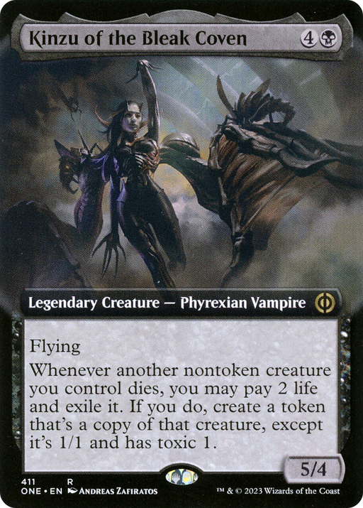 Kinzu of the Bleak Coven (ONE-411) [Phyrexia: All Will Be One] (Extended Art) MTG Single Wizards of the Coast