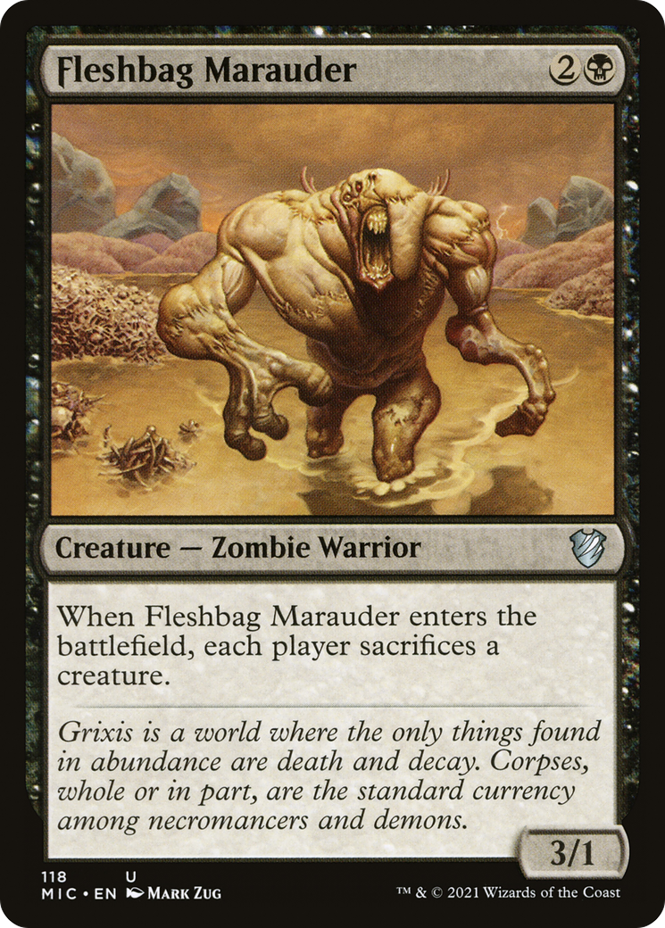 Fleshbag Marauder (MIC-118) [Midnight Hunt Commander] MTG Single Wizards of the Coast