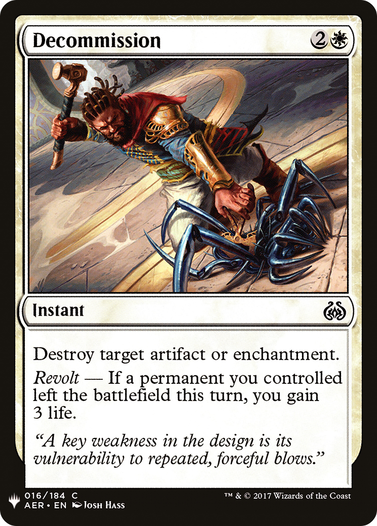 Decommission (LIST-AER-16) [Mystery Booster] The List MTG Single Wizards of the Coast